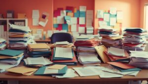 bureau-avec-de-nombreux-dossiers-en-vrac