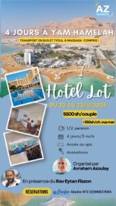 Chabbat à la Mer Morte transport et tyoul